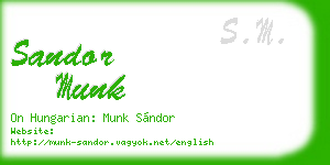 sandor munk business card